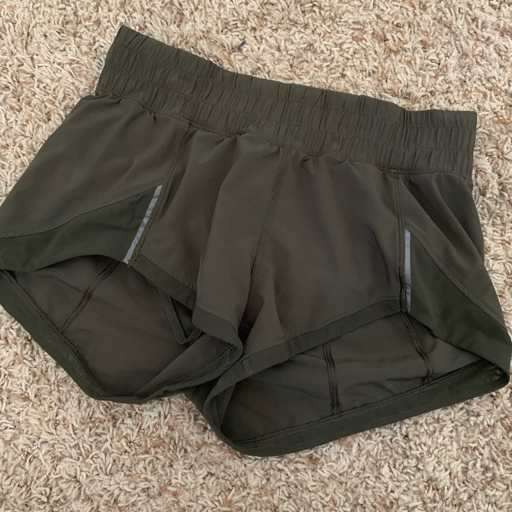 Olive Green Lululemon Running Shorts
